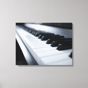 Gedetailleerde pianotoetsen 2 canvas afdruk