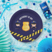 Gedetailleerde politiepagina papieren bordje (Feest)