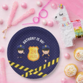 Gedetailleerde politiepagina papieren bordje (Feest)