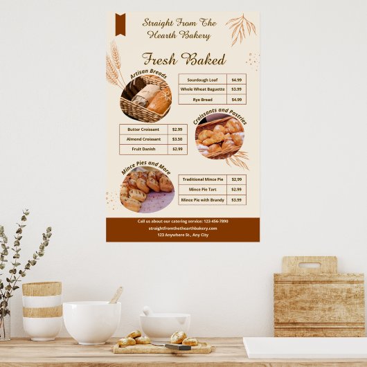 Gedetailleerde promo voor toegang tot bakkerijgoed poster (Keuken)