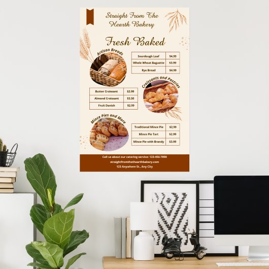 Gedetailleerde promo voor toegang tot bakkerijgoed poster (Thuiskantoor)