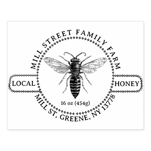 GEDETAILLEERDE  QUEEN BEE ILLUSTRATION HONING RUBBERSTEMPEL (Afrduk)