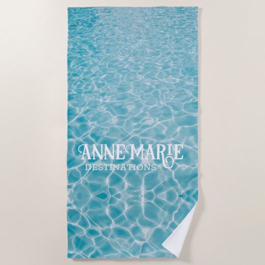 Gedetailleerde reflecties op waterpolen strandlaken (Voorkant)