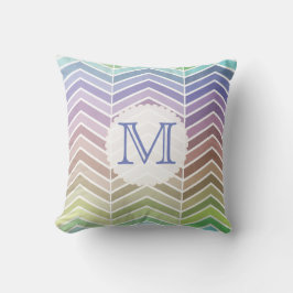 Gedetailleerde regenboog en getextureerd Chevron P Kussen