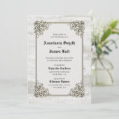 Gedetailleerde Rustige Lijst bruiloft met houten k Kaart (Staand voorkant)