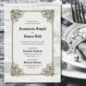 Gedetailleerde Rustige Lijst bruiloft met houten k Kaart