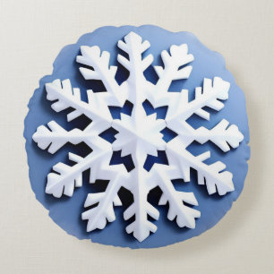 Gedetailleerde Sneeuwvlok Versiering Rond Kussen