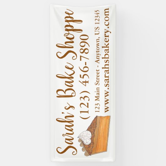 Gedetailleerde speciale sweet Potato Pie Bakery Ba Spandoek (Verticaal)