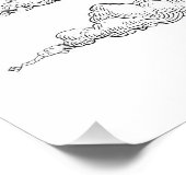 Gedetailleerde  Steampunk Dirigibel Tekening Foto Afdruk (Hoek)