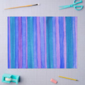 Gedetailleerde strepen: Violet, blauw, Turquoise Tissuepapier (Craft)