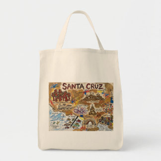 Gedetailleerde toeristenkaart van Santa Cruz – Kus Tote Bag