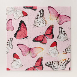 Gedetailleerde tropische vlinder: patroon legpuzzel
