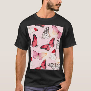 Gedetailleerde tropische vlinder: patroon t-shirt