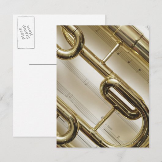 Gedetailleerde Trumpet Briefkaart (Voorkant / Achterkant)