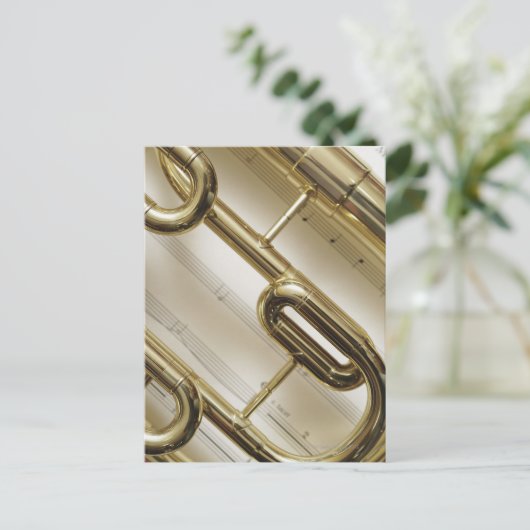 Gedetailleerde Trumpet Briefkaart (Staand voorkant)