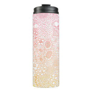 Gedetailleerde Tuin Scene Artiest Verjaardag Coral Thermosbeker