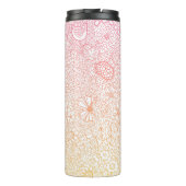 Gedetailleerde Tuin Scene Artiest Verjaardag Coral Thermosbeker (Achterkant)