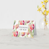 Gedetailleerde tulpen denken aan jou kaart (Gele Bloem)