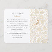 Gedetailleerde Victoriaans Tortelduifjes bruiloft  Informatiekaartje (Voorkant)