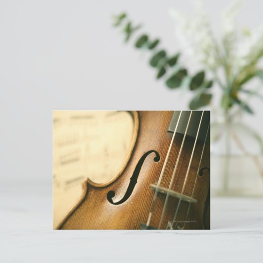 Gedetailleerde Violin Briefkaart (Staand voorkant)
