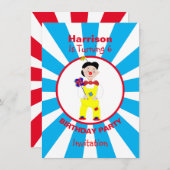 Gedetailleerde vun-kinderen Birthday Party - Perso Kaart (Voorkant / Achterkant)