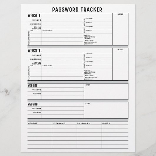 Gedetailleerde wachtwoordtracker met 2-stapsverifi flyer (Voorkant)