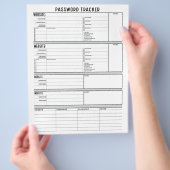 Gedetailleerde wachtwoordtracker met 2-stapsverifi flyer (Hand)