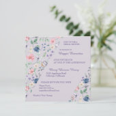 Gedetailleerde Whimsy Floral Bridal Shower Invitat Kaart (Staand voorkant)