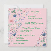 Gedetailleerde Whimsy Floral Bridal Shower Invitat Kaart (Voorkant)