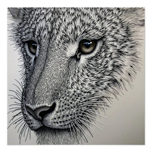 Gedetailleerde Wolfse Blik Perfect Poster (Voorkant)