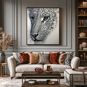 Gedetailleerde Wolfse Blik Poster