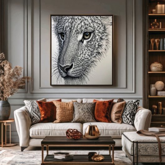 Gedetailleerde Wolfse Blik Poster