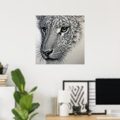 Gedetailleerde Wolfse Blik Poster (Thuiskantoor)