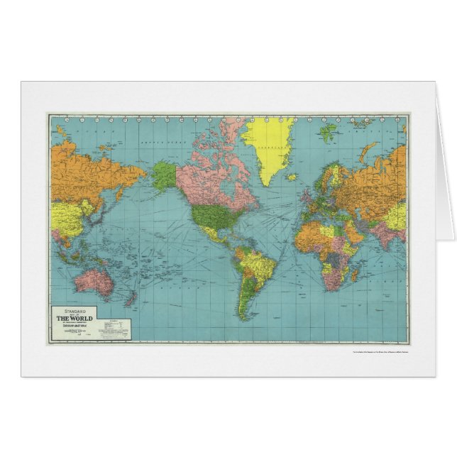 Gedetailleerde WWII-Wereldkaart 1942 (Voorkant Horizontaal)