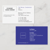 Gedetailleerde zakelijke en zakelijke wit en blauw visitekaartje (Voorkant / Achterkant)