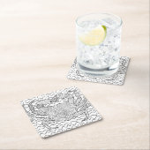 Gedetailleerde Zee Crab Doodle Kartonnen Onderzetters (Insitu)