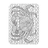 Gedetailleerde Zee Crab Doodle Magneet (Verticaal)