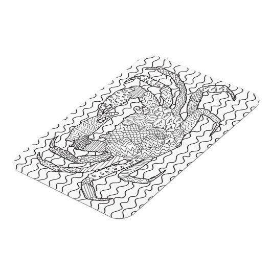 Gedetailleerde Zee Crab Doodle Magneet (Linkerzijde)