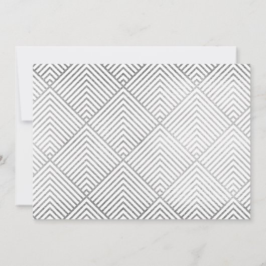 Gedetailleerde zilveren folieolie bespaart de datu save the date (Achterkant)