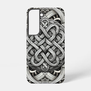 Gedetailleerde zwart-wit Keltische knoop 0001 Samsung Galaxy Hoesje