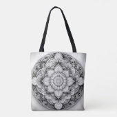Gedetailleerde zwart-wit Mandala kunst Tote Bag (Achterkant)