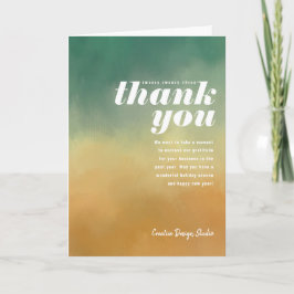 Gedetineerd Dank u Turquoise Gold Folded Business Feestdagen Kaart