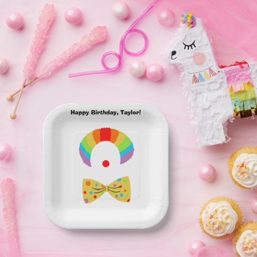 Gedetineerd door Rainbow Wig gepersonaliseerde ver Papieren Bordje (Feest)