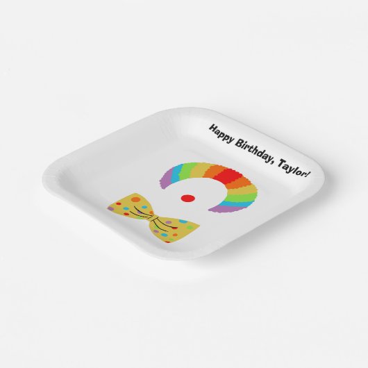 Gedetineerd door Rainbow Wig gepersonaliseerde ver Papieren Bordje (Gebogen)