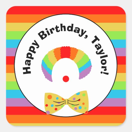 Gedetineerd door Rainbow Wig Persoonlijke Birthday Vierkante Sticker (Voorkant)