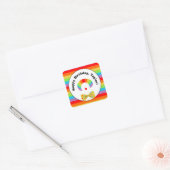 Gedetineerd door Rainbow Wig Persoonlijke Birthday Vierkante Sticker (Envelop)