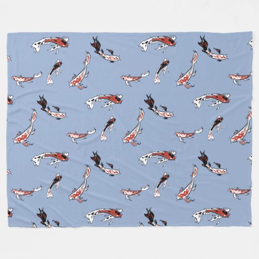 Gedetineerd Koi-zwemmen bij honden Fleece Deken (Voorkant (Horizontaal))