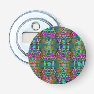 Gedetineerd Orderly Chaos Wallpaper gekleurd en jo Button Flesopener