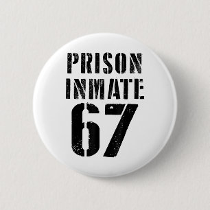 Gedetineerde 67 Halloween Meme Kostuum Gevangenis  Ronde Button 5,7 Cm