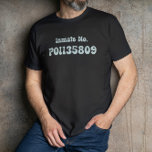 Gedetineerde nr. PO 1135809 Retro Typografie T-shirt<br><div class="desc">Lichtblauw grijs retro typografie voor de beroemde gevangene nr,  PO1135809.</div>